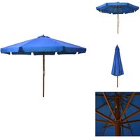 Sonnenschirm mit Holzmast 330 cm Azurblau - Terrassenschirm - Sonnenschirm - Gartensorgenschirm - Outdoor Möbel - Poolparty Dekoration Sonnenschirm mit Holzmast 330 cm Azurblau - Terrassenschirm - Sonnenschirm - Gartensorgenschirm - Outdoor Möbel - Poolparty Dekoration von VIDAXL