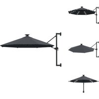 Vidaxl - Sonnenschirm zur Wandmontage mit LEDs 300 cm Anthrazit - Wand Sonnenschirm - Gartenschirm - Sonnenschutz - Outdoor Beleuchtung - led Vidaxl - Sonnenschirm zur Wandmontage mit LEDs 300 cm Anthrazit - Wand Sonnenschirm - Gartenschirm - Sonnenschutz - Outdoor Beleuchtung - led von VIDAXL