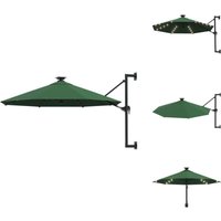 Vidaxl - Sonnenschirm zur Wandmontage mit LEDs 300 cm Grün - Wand Sonnenschirm - Gartenschirm - Sonnenschutz - Outdoor Beleuchtung - led Licht Vidaxl - Sonnenschirm zur Wandmontage mit LEDs 300 cm Grün - Wand Sonnenschirm - Gartenschirm - Sonnenschutz - Outdoor Beleuchtung - led Licht von VIDAXL