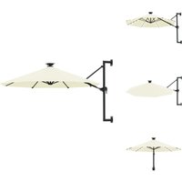 Vidaxl - Sonnenschirm zur Wandmontage mit LEDs 300 cm Sandweiß - Wand Sonnenschirm - Gartenschirm - Sonnenschutz - Outdoor Beleuchtung - led Vidaxl - Sonnenschirm zur Wandmontage mit LEDs 300 cm Sandweiß - Wand Sonnenschirm - Gartenschirm - Sonnenschutz - Outdoor Beleuchtung - led von VIDAXL