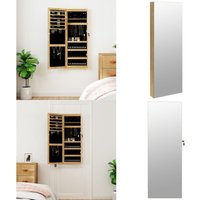 Spiegel-Schmuckschrank mit LED-Beleuchtung Wandmontage - Holzschreibtisch - Wandregal - Badezimmermöbel - Kosmetikspiegel - Schmuckaufbewahrung Spiegel-Schmuckschrank mit LED-Beleuchtung Wandmontage - Holzschreibtisch - Wandregal - Badezimmermöbel - Kosmetikspiegel - Schmuckaufbewahrung von VIDAXL