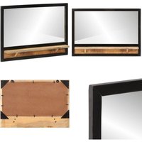 Spiegel mit Ablage 80x8x55 cm Glas und Massivholz Mango - Badezimmerspiegel - Spiegel Mit Ablage - Badezimmermöbel - Mangoholz Spiegel - Vintage von VIDAXL
