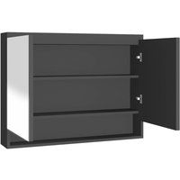 Spiegelschrank fürs Bad,Bad Hängeschrank 80x15x60 cm mdf Anthrazit vidaXL von BONNEVIE