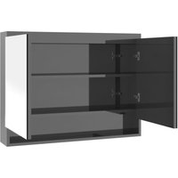 Vidaxl - Spiegelschrank fürs Bad 80x15x60 cm mdf Glänzend Grau von VIDAXL