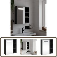 Vidaxl - Spiegelschrank mit LED-Beleuchtung Schwarz 45x13x52 cm - Spiegelschrank - LED-Spiegelschrank - Badezimmerspiegel - Kosmetikspiegel - Badmöbel von VIDAXL