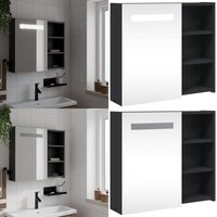 Spiegelschrank mit LED-Beleuchtung Schwarz 60x13x52 cm - Vidaxl Spiegelschrank mit LED-Beleuchtung Schwarz 60x13x52 cm - Vidaxl von VIDAXL
