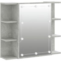 Spiegelschrank mit LED,Bad Hängeschrank Betongrau 70x16,5x60 cm vidaXL von BONNEVIE