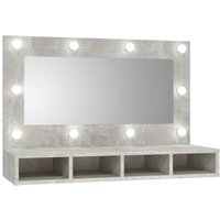 Spiegelschrank mit LED,Bad Hängeschrank Betongrau 90x31,5x62 cm vidaXL von BONNEVIE