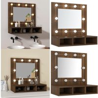 Spiegelschrank mit LED Braun Eichen-Optik 60x31,5x62 cm - Spiegelschrank - LED-Spiegel - Badezimmermöbel - Wandmontage - Kommodenschrank - Home & Spiegelschrank mit LED Braun Eichen-Optik 60x31,5x62 cm - Spiegelschrank - LED-Spiegel - Badezimmermöbel - Wandmontage - Kommodenschrank - Home & von VIDAXL