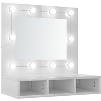 Spiegelschrank mit LED,Bad Hängeschrank Hochglanz-Weiß 60x31,5x62 cm vidaXL von BONNEVIE