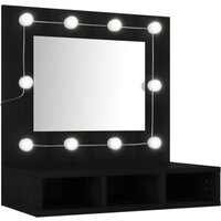 Bonnevie - Spiegelschrank mit led Schwarz 60x31,5x62 cm vidaXL430529 von BONNEVIE