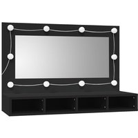 Spiegelschrank mit led Schwarz 90x31,5x62 cm vidaXL56209 von BONNEVIE