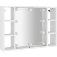 Spiegelschrank mit LED,Bad Hängeschrank Weiß 76x15x55 cm vidaXL von BONNEVIE