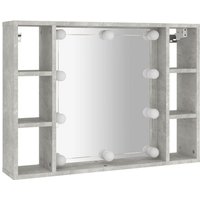 Spiegelschrank mit LED,Bad Hängeschrank Betongrau 76x15x55 cm vidaXL von BONNEVIE