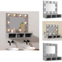 Spiegelschrank mit led Grau Sonoma 60x31,5x62 cm - Spiegelschrank - LED-Spiegel - Badezimmermöbel - Kosmetikschränkchen - Grau Sonoma von VIDAXL