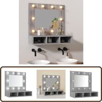 Spiegelschrank mit led Grau Sonoma 60x31,5x62 cm - Spiegelschrank - LED-Spiegel - Badezimmermöbel - Kosmetikschränkchen - Grau Sonoma von VIDAXL