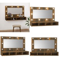Spiegelschrank mit led Räuchereiche 90x31,5x62 cm - Spiegelschrank - led Beleuchtung - Badezimmermöbel - Holzwerkstoff - Rauchfarbe - Home & Living Spiegelschrank mit led Räuchereiche 90x31,5x62 cm - Spiegelschrank - led Beleuchtung - Badezimmermöbel - Holzwerkstoff - Rauchfarbe - Home & Living von VIDAXL