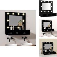 Vidaxl - Spiegelschrank mit led Schwarz 60x31,5x62 cm - Spiegelschrank - LED-Spiegel - Badezimmermöbel - Kosmetikschränkchen - Make-uptisch von VIDAXL