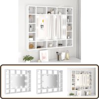Spiegelschrank mit led Weiß 91x15x76,5 cm - Spiegelschrank - LED-Spiegel - Badezimmermöbel - Holzwerkstoff - Weißer Spiegelschrank von VIDAXL