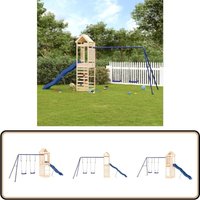 Spielturm Massivholz Kiefer - Holzspielplatz - Kiefernholz - Spielturm - Schaukelset - Wellenrutsche von VIDAXL