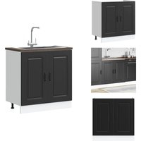 Spülenunterschrank Kalmar Schwarz 80x46x81,5 cm Holzwerkstoff - Spülenunterschrank - Spülenunterschränke - Küchenunterschrank - Küchenschrank Spülenunterschrank Kalmar Schwarz 80x46x81,5 cm Holzwerkstoff - Spülenunterschrank - Spülenunterschränke - Küchenunterschrank - Küchenschrank von VIDAXL