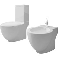 Bonnevie - Stand-WC & Bidet Set Weiß Keramik vidaXL657131 von BONNEVIE