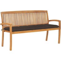Vidaxl - Stapelbare Gartenbank mit Auflage 159 cm Massivholz Teak Vidaxl - Stapelbare Gartenbank mit Auflage 159 cm Massivholz Teak von VIDAXL
