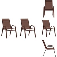 Stapelbare Gartenstühle 2 Stk. Braun Textilene - Gartensessel - Stackable Chair - Gartenmöbel - Outdoor Möbel - Terrasse Stapelbare Gartenstühle 2 Stk. Braun Textilene - Gartensessel - Stackable Chair - Gartenmöbel - Outdoor Möbel - Terrasse von VIDAXL