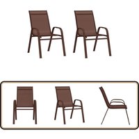 Stapelbare Gartenstühle 2 Stk. Braun Textilene - Gartensessel - Stackable Chair - Gartenmöbel - Outdoor Möbel - Terrasse Stapelbare Gartenstühle 2 Stk. Braun Textilene - Gartensessel - Stackable Chair - Gartenmöbel - Outdoor Möbel - Terrasse von VIDAXL