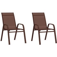 Stapelbare Gartenstühle 2 Stk. Braun Textilene vidaXL von VIDAXL