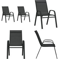 Stapelbare Gartenstühle 2 Stk. Schwarz Textilene - Gartenstühle - Stühle Schwarz - Outdoor Möbel - Textilene Stühle - Stapelbar - Home & Living Stapelbare Gartenstühle 2 Stk. Schwarz Textilene - Gartenstühle - Stühle Schwarz - Outdoor Möbel - Textilene Stühle - Stapelbar - Home & Living von VIDAXL