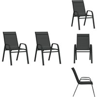 Stapelbare Gartenstühle 2 Stk. Schwarz Textilene - Gartenstühle - Stühle Schwarz - Outdoor Möbel - Textilene Stühle - Stapelbar Stapelbare Gartenstühle 2 Stk. Schwarz Textilene - Gartenstühle - Stühle Schwarz - Outdoor Möbel - Textilene Stühle - Stapelbar von VIDAXL