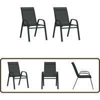 Stapelbare Gartenstühle 2 Stk. Schwarz Textilene - Gartenstühle - Stühle Schwarz - Outdoor Möbel - Textilene Stühle - Stapelbar Stapelbare Gartenstühle 2 Stk. Schwarz Textilene - Gartenstühle - Stühle Schwarz - Outdoor Möbel - Textilene Stühle - Stapelbar von VIDAXL