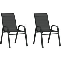 Stapelbare Gartenstühle 2 Stk. Schwarz Textilene vidaXL von VIDAXL