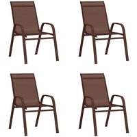 Stapelbare Gartenstühle 4 Stk. Braun Textilene vidaXL von VIDAXL