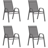 Stapelbare Gartenstühle 4 Stk. Grau Textilene vidaXL Stapelbare Gartenstühle 4 Stk. Grau Textilene vidaXL von VIDAXL