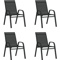 Stapelbare Gartenstühle 4 Stk. Schwarz Textilene vidaXL Stapelbare Gartenstühle 4 Stk. Schwarz Textilene vidaXL von VIDAXL
