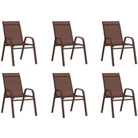 Stapelbare Gartenstühle 6 Stk. Braun Textilene vidaXL von VIDAXL