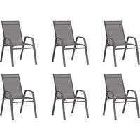 Stapelbare Gartenstühle 6 Stk. Grau Textilene vidaXL von VIDAXL