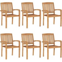 Stapelbare Gartenstühle 6 Stk. Massivholz Teak vidaXL Stapelbare Gartenstühle 6 Stk. Massivholz Teak vidaXL von VIDAXL