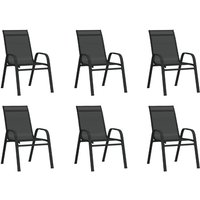 Stapelbare Gartenstühle 6 Stk. Schwarz Textilene vidaXL von VIDAXL