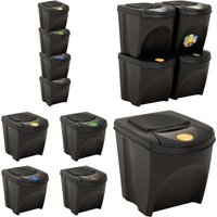 Stapelbare Mülleimer 4 Stk. Anthrazit 100 l - Mülleimer - Recycling-Mülleimer - Home & Living - Anthrazit von VIDAXL