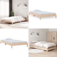 Vidaxl - Stapelbett 90x190 cm Massivholz Kiefer - Holzbett - Kiefernholzbett - Stapelbett - Gästebett - Minimalistisches Bett - Home & Living von VIDAXL