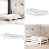 Stapelbett Weiß 80x200 cm Massivholz Kiefer - Holzbett - Kiefernholzbett - Stapelbett - Gästebett - Minimalistisches Bett - Home & Living Stapelbett Weiß 80x200 cm Massivholz Kiefer - Holzbett - Kiefernholzbett - Stapelbett - Gästebett - Minimalistisches Bett - Home & Living von VIDAXL
