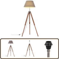 Stativlampe Honigbraun und Grau Teak Massivholz 141 cm - Retro-Lampe - Stehlampe - Wohnzimmer Dekoration - Tischleuchte - Holzlampe Stativlampe Honigbraun und Grau Teak Massivholz 141 cm - Retro-Lampe - Stehlampe - Wohnzimmer Dekoration - Tischleuchte - Holzlampe von VIDAXL