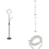 Stehlampe 18 w Silbern 180 cm Dimmbar - Stehlampe - LED-Lampe - Deckenfluter - Leselampe - Wohnzimmerleuchte von VIDAXL
