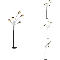 Stehlampe 200 cm 5 x E14 Schwarz und Golden - Stehlampe - Bogenlampe - Wohnzimmerlampe - Esszimmerlampe - Modernes Lichtdesign von VIDAXL