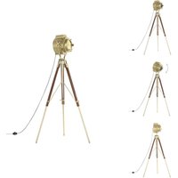 Stehleuchte Dreibein Massivholz Mango 193 cm - Retro Lampe - Stehlampe Wohnzimmer - Holzhilfe - Mangoholz Tischlampe - Designerlampe von VIDAXL