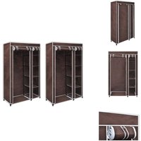 Stoffschränke 2 Stk. Braun - Faltschrank - Kleiderschrank - Garderobe - Stauraum - Textilkleiderschrank von VIDAXL