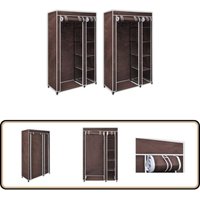 Vidaxl - Stoffschränke 2 Stk. Braun - Faltschrank - Kleiderschrank - Garderobe - Stauraum - Textilkleiderschrank Vidaxl - Stoffschränke 2 Stk. Braun - Faltschrank - Kleiderschrank - Garderobe - Stauraum - Textilkleiderschrank von VIDAXL